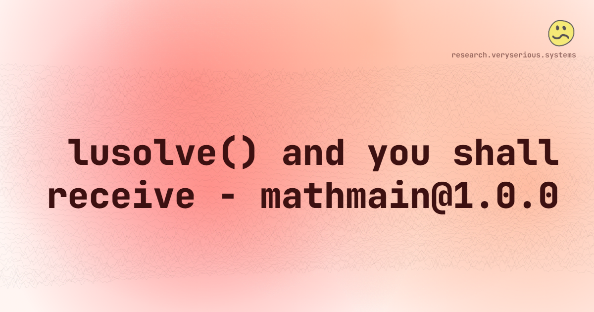 lusolve() and you shall receive